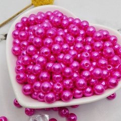 (image for) 1000 Pink 8mm Round Simulate Pearl Beads