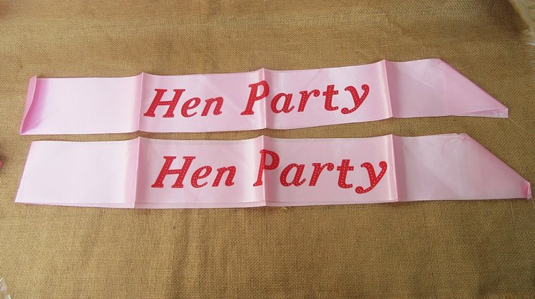 24pcs Pink Sash Hen Party Shoulder Straps Party Costume Wholesal - Click Image to Close