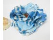 (image for) 60Pcs Checkered Blue Artificial Rose Flower Head Buds