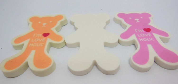 36 Collectable Cute Bear Erasers Mixed Color - Click Image to Close