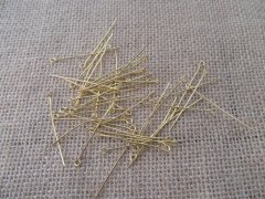 (image for) 50Pkts X 50Pcs Golden Plated Eye Pins Jewelry Finding 43mm