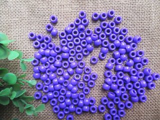(image for) 500g Plain Lavender Barrel Pony Beads Loose Bead 8mm