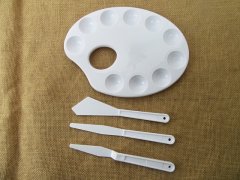 (image for) 6Sets x 4Pcs Artist Kidney-Shaped Palette Mixing Paint Painting 