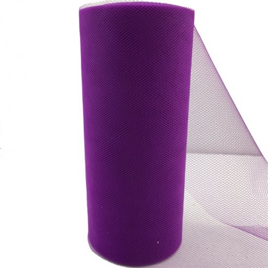 4Roll X 25Yds Tulle Spool 15cm Wedding Gift Bow Craft - Purple - Click Image to Close