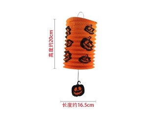 10Pcs Orange Halloween Party Decor Paper Pumpkin Lantern 20x16cm