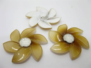 20Pcs Coffee Flower Hairclip Jewelry Finding Beads 6cm
