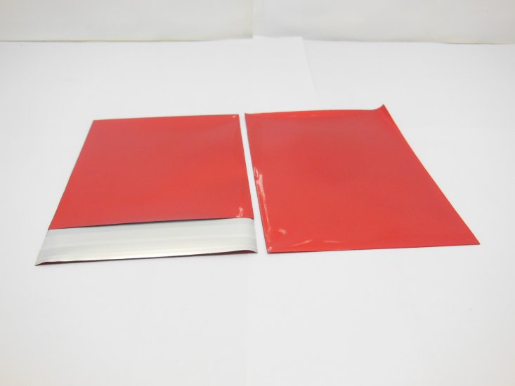 98Pcs Metallic Red Adhesive Plastic Bag Privacy Ba 14.7x9cm - Click Image to Close