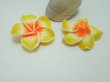 50 Yellow&Orange Fimo Beads Frangipani Flower Jewellery Finding (image for) 50 Yellow&Orange Fimo Beads Frangipani Flower Jewellery Finding
