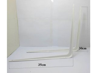 24 White Metal Shelf Bracket 350x300mm Corner Brackets