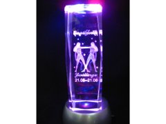 (image for) 4X 3D Etched Gemini Crystal Art Ornament Figurine