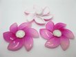 (image for) 20Pcs Fuschia Flower Hairclip Jewelry Finding Beads 6cm