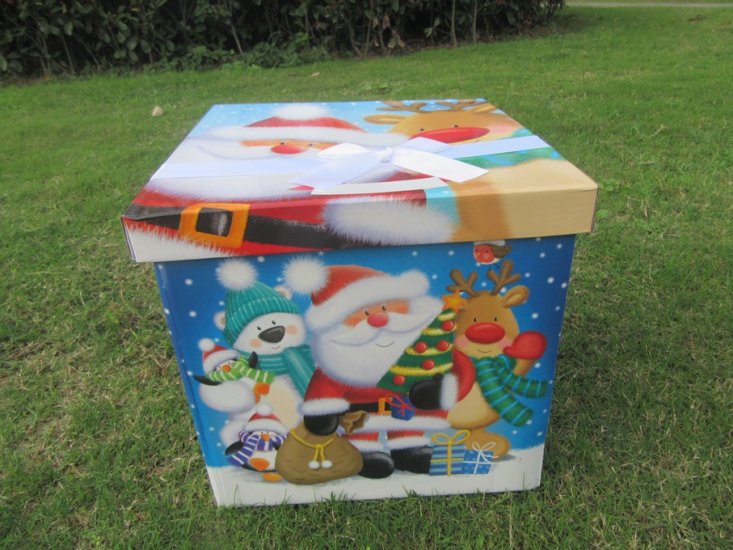 1Pc Folded Christmas Eve Box Gift Packing Box Party Favor - Sant - Click Image to Close
