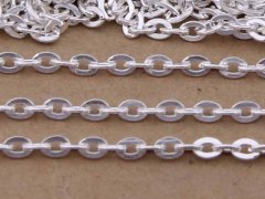 100Meter Silver Color Flat Cable Link Chain Jewellery Finding
