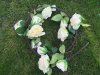 1Pc Beige 14 Flower Head Artificial Rose Leaf Garland Vine Thick