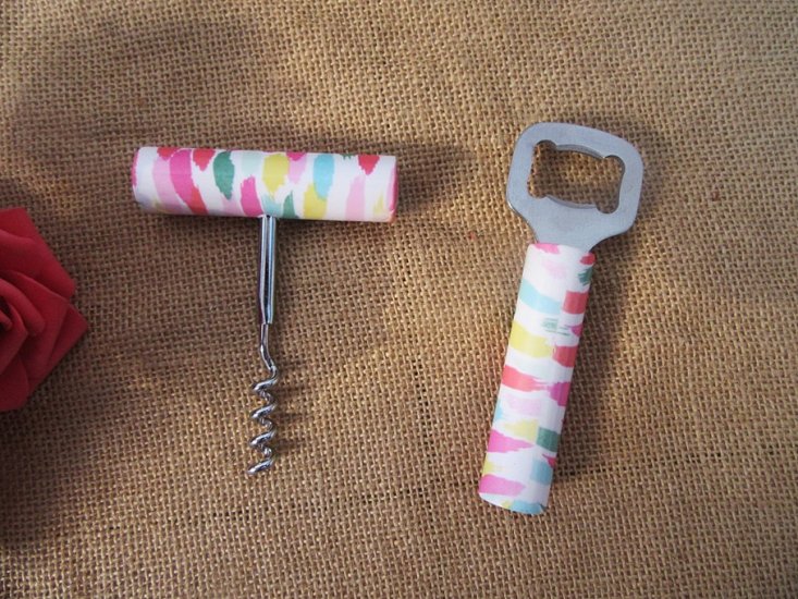 3Set Colorful Handle Cork Screw Wine Bottle Opener - Click Image to Close