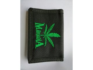 12X Black Nylon Wallets - Marijuana Design