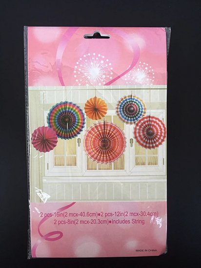 1Set X 6Pcs Tissue Paper Fans Decorations Kit Wedding Bridal Sho - Click Image to Close