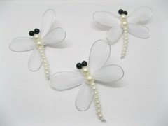 (image for) 50 Charms white Fairy Dragonfly Jewellery Pendants
