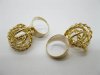 3x12 Golden Plated Metal Wire Mesh Rings 16mm Dia. 3x12 Golden Plated Metal Wire Mesh Rings 16mm Dia.