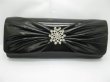 (image for) 1Pc Black Leatherette Evening Handbag Wedding Clutch Bag