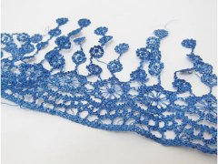 (image for) 60M Blue Flower Edge Tassels Curtain Edge Trim Embellishment 8cm