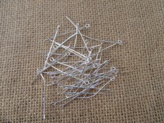 (image for) 50Pkts X 50Pcs Silver Plated Eye Pins Jewelry Finding 40mm