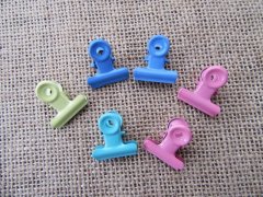 (image for) 24Pkts X 6Pcs Bulldog Binder Clips Hinge Paper Clips Clamps Mixe