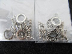 (image for) 12Pkts x 5Sets Tibetan Charm Ornate Toggle Clasps Jewelry Findin