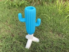 (image for) 1Pc Blue Cactus Candle Holder Sculpture Figurine Home Decor