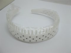 1x12Pcs New White Dotted Headbands 3cm Wide 1x12Pcs New White Dotted Headbands 3cm Wide