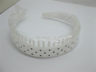 1x12Pcs New White Dotted Headbands 3cm Wide (image for) 1x12Pcs New White Dotted Headbands 3cm Wide