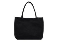 (image for) 1Pc Simple Black Hemp Handbag Tote Shoulder Bag Women's Bag