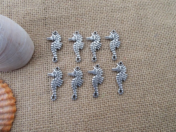50Pcs New Seahorse Beads Charms Pendants Jewellery Findings - Click Image to Close