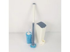 (image for) 1Set Disposable Long Handle Toilet Brush and Holder Set Toilet C