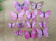3Pack X 12Pcs Purple & Pink Magnetic 3D Butterfly Wall Sticker A (image for) 3Pack X 12Pcs Purple & Pink Magnetic 3D Butterfly Wall Sticker A