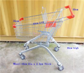1X Supermarket Shopping Cart/Trolley 80 liter w/Brake