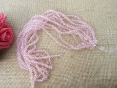 (image for) 10Strand x 98Pcs Pink Rondelle Faceted Crystal Beads 6mm