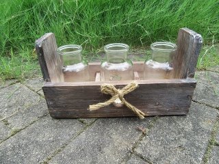 (image for) 1Set x 3Pc Planter Flower Desktop Glass Vase Bottle w/Holder