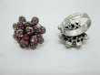 (image for) 12 Fashion Rings with Fschia Purple Flower on Top