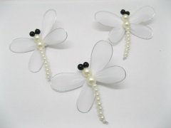 50 Charms white Fairy Dragonfly Jewellery Pendants