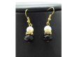 2x12Pairs Black Glass Earrings Golden Plated Hook (image for) 2x12Pairs Black Glass Earrings Golden Plated Hook