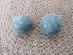 (image for) 2X Green Jade Ball Massage Healing Ball Sphere Collectibles 50mm
