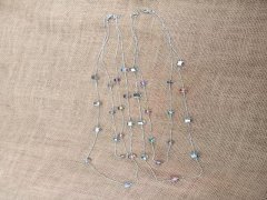6Pcs Elegant AB Rainbow Crystal Glass Beaded Long Necklace 6Pcs Elegant AB Rainbow Crystal Glass Beaded Long Necklace