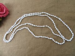 (image for) 6String White Spiral Natural Shell Beaded Necklace 75cm Long