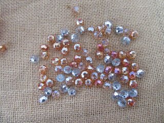 450g Rondelle Faceted Crystal Beads 10mm Mixed Color