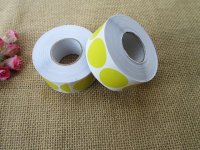 12Rolls x 500Pcs Round Dot Stickers Circle Labels - Yellow