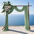 (image for) 1Pc Green Wedding Arch Chiffon Backdrop Curtain Drape Background