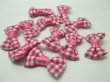 200X Pink Grid Bowknot Bow Tie Decorative Applique Embellishment (image for) 200X Pink Grid Bowknot Bow Tie Decorative Applique Embellishment