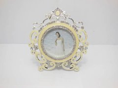 (image for) 1X Ivory Floral Decor Wedding Photo Frame w/Rhinestone
