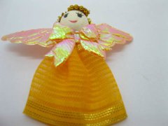 (image for) 98 Orange Cute Hand Craft Organza Angel Embellishments